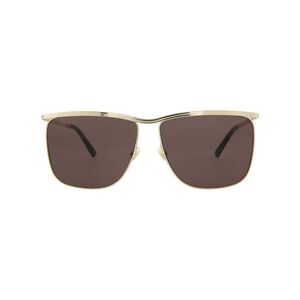 Gucci Square-Frame Metal Sunglasses Gold Mens